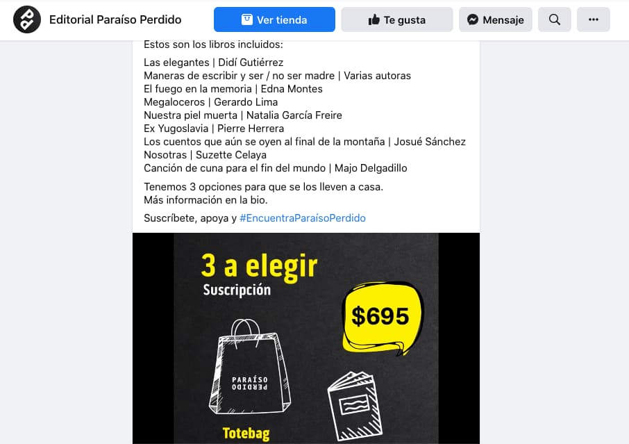 Ejemplo de estrategia de marketing de Paraíso Perdido